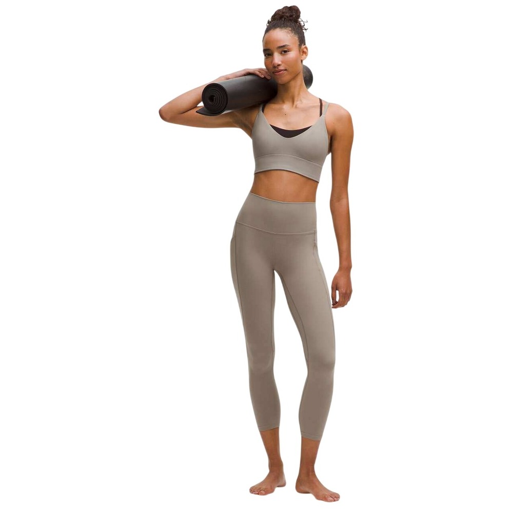 Lululemon Women's Warm Ash Grey Align High Rise 25" Pocket Leggings Size 14